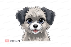 Fluffy dog with big blue eyes puppy canine Product Image 1