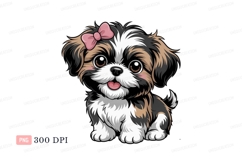 Fluffy puppy with pink bow image Product Image 1