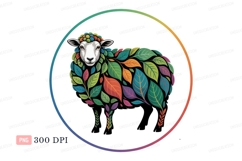 Leafy sheep creature colorful leaves nature Product Image 1