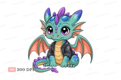 Cute dragon wearing jacket fantasy creature Product Image 1