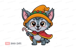 Cute wolf wearing christmas hat cartoon candy Product Image 1