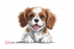 Happy brown white dog face puppy canine Product Image 1