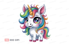 Cute unicorn with rainbow mane and horn image Product Image 1