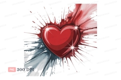 Red heart splash paint liquid Product Image 1