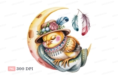 Sleeping chick moon feathers crescent Product Image 1