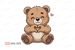 Cute bear making heart with paws love Product Image 1