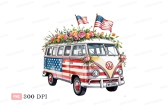 Patriotic floral van celebration american flag Product Image 1