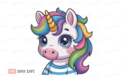Cute unicorn with rainbow hair blue eyes Product Image 1