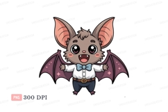 Cute bat wearing formal attire cartoon animal Product Image 1
