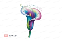 Rainbow calla lily with sparkles flower colorful Product Image 1