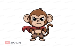 Angry monkey superhero cape animal Product Image 1