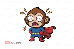 Monkey superhero surprised expression costume cape Product Image 1