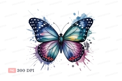 Colorful butterfly watercolor splash insect Product Image 1