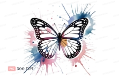Butterfly colorful paint splatter insect wings Product Image 1