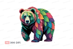 Colorful bear adorned with leaves and flowers nature Product Image 1