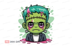 Cute green monster with purple eyes image Product Image 1