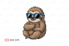 Cool sloth wearing sunglasses animal cartoon Product Image 1