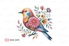Floral bird with colorful blooms nature Product Image 1
