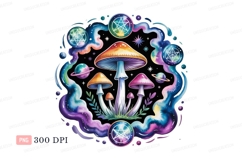 Psychedelic mushrooms cosmic swirl stars Product Image 1