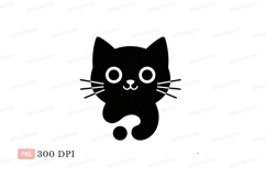 Curious cat silhouette animal playful Product Image 1