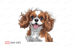 Happy brown white dog with blue eyes canine puppy Product Image 1