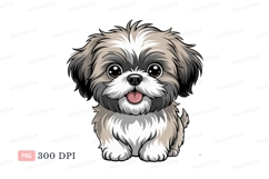 Fluffy Shih Tzu puppy happy image Product Image 1