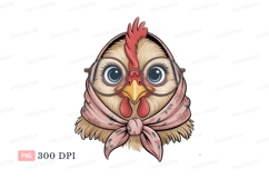 Chicken wearing glasses and scarf bird pink Product Image 1