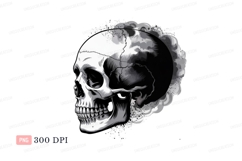 Grayscale Skull Smoke Effect monochrome dark Product Image 1