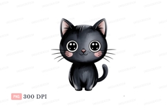Cute black cat with big eyes kitten animal Product Image 1