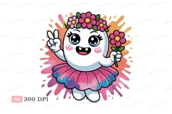 Cute ghost wearing flower crown and tutu image Product Image 1