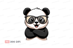 Cute panda wearing glasses bear adorable Product Image 1