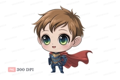 Chibi hero armored boy red cape image Product Image 1