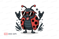 Cool ladybug rockstar sunglasses tongue Product Image 1