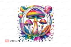 Psychedelic mushrooms rainbow music spheres image Product Image 1