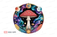 Cosmic mushroom celestial circle galaxy stars Product Image 1