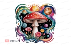 Psychedelic mushroom cosmic flora fantasy Product Image 1