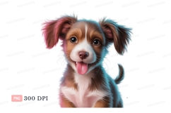 Happy brown white puppy dog canine animal Product Image 1