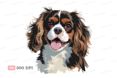 Happy tri color dog portrait canine animal Product Image 1