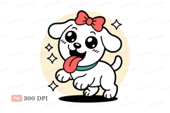 Black dog with pink bow and teal collar image Product Image 1