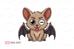 Cute bat with tongue out cartoon animal Product Image 1
