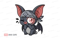 Cartoon bat wearing bandana cute character Product Image 1