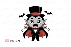Cute vampire character wearing formal attire cartoon Product Image 1