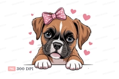 Adorable Boxer Puppy With Pink Bow image Product Image 1