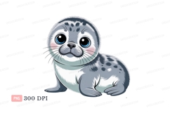 Adorable seal pup with big blue eyes baby animal Product Image 2