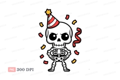 Festive skull party hat confetti celebration Product Image 1