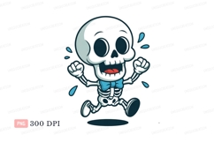 Cartoon skeleton running with blue bow tie image Product Image 1