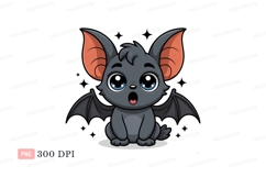 Cute surprised bat creature cartoon animal Product Image 1