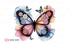 Colorful butterfly with floral wings flowers Product Image 1