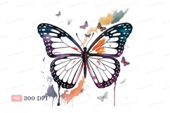 Colorful butterfly with paint splashes insects wings Product Image 1