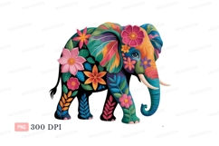 Colorful floral elephant flowers leaves Product Image 1